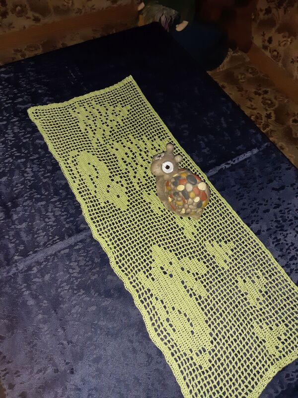 Anleitung Tischläufer Waldlandschaft häkeln