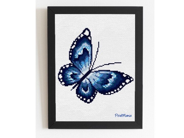 Kreuzstich * Morpho - Schmetterling * Grafik für Stickbild