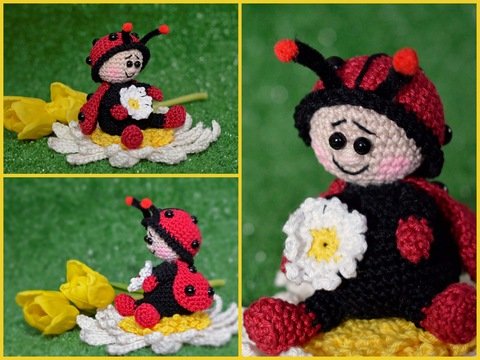 Frühlingsboten Marienkäfer Glückskäfer auf Blume