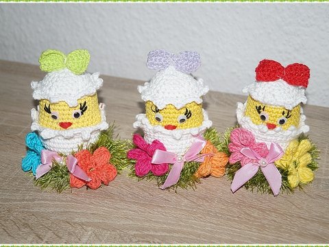 Osterdekoration "Neugierige Kücken" Häkelanleitung