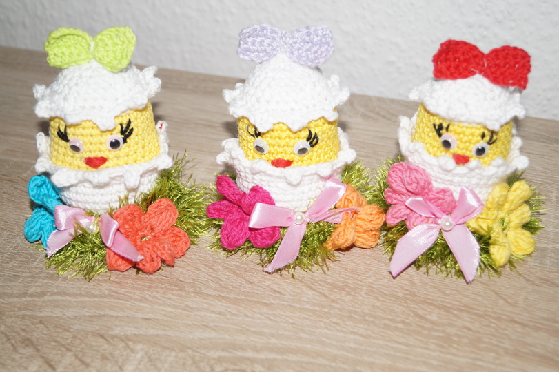 Osterdekoration "Neugierige Kücken" Häkelanleitung