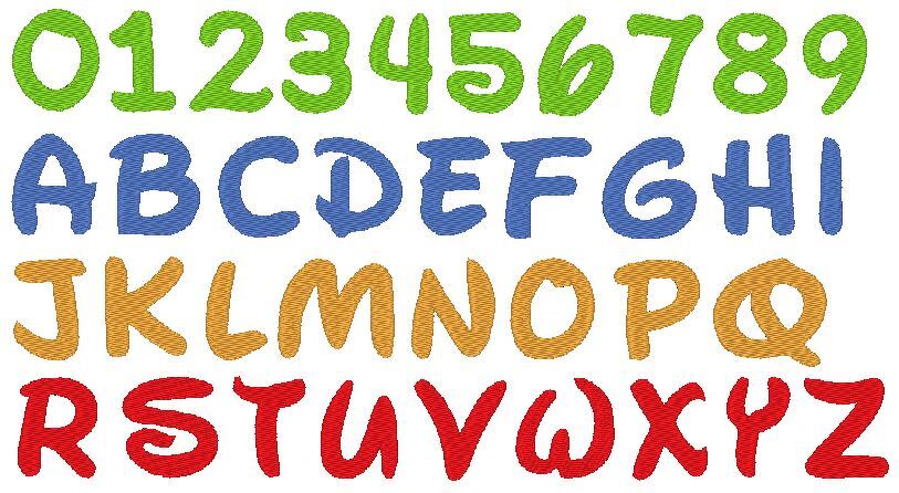 Buchstaben Zahlen in 3cm 4cm und 5cm Stickdatei