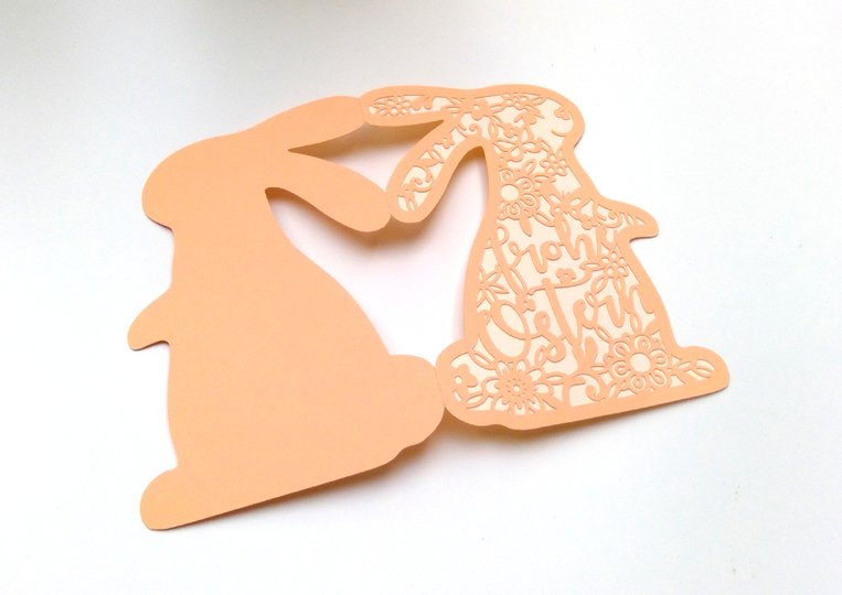 Karte Osterhase mit Kuvert Plotterdatei SVG DXF