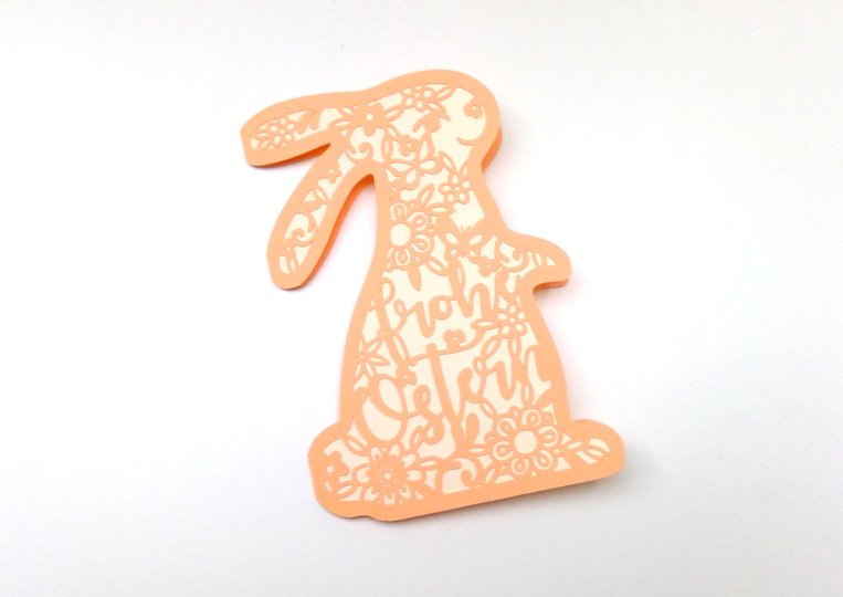 Karte Osterhase mit Kuvert Plotterdatei SVG DXF