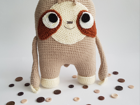 Häkelanleitung Kuschelbuddie No.14 Faultier Flynn