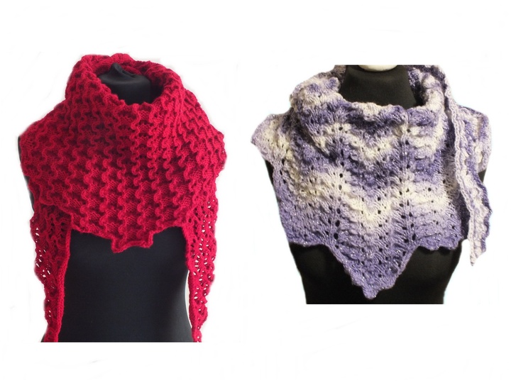 Sparset / 2 Strickanleitungen Halstücher Gnomilaya Wellenzeit 2