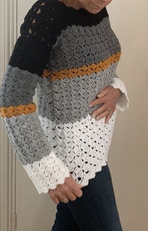 Pattern Slanted Squares Sweater