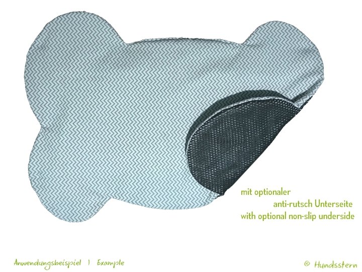 YUMMY non-slip bowl mat for dogs. Sewing pattern