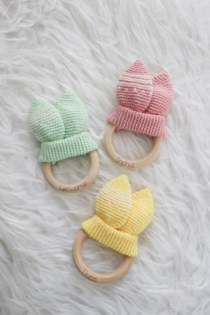 Crochet pattern bunny ear rattle