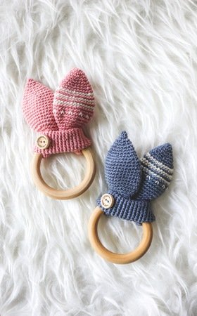 Crochet pattern bunny ear rattle