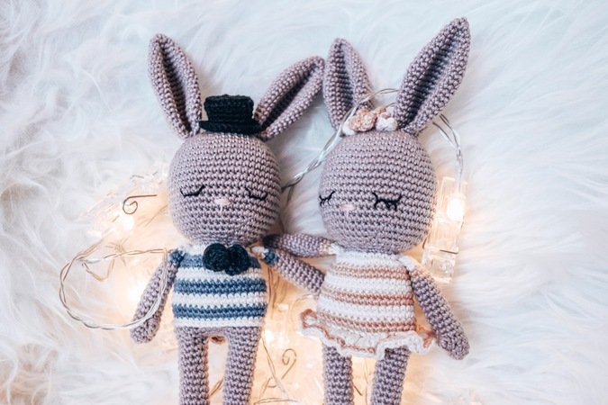 Crochet pattern bunny couple Rosie & Fiete