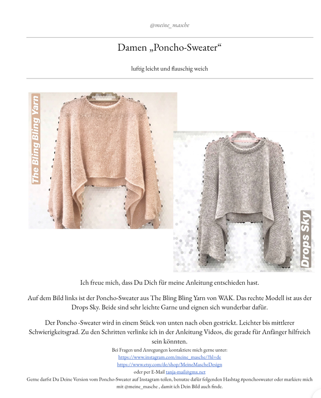 Damen "Poncho-Sweater" Strickanleitung - Bild 12