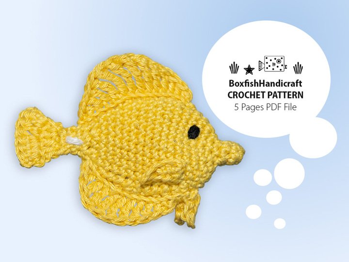 Häkelanleitung für einen Zitronendoktorfisch