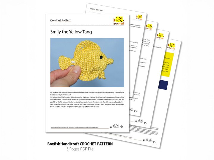 Häkelanleitung für einen Zitronendoktorfisch