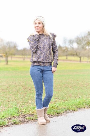 Schnittmuster Pullover mit Rüsche, Volant, uvm. in Damen Gr. 32 - 54