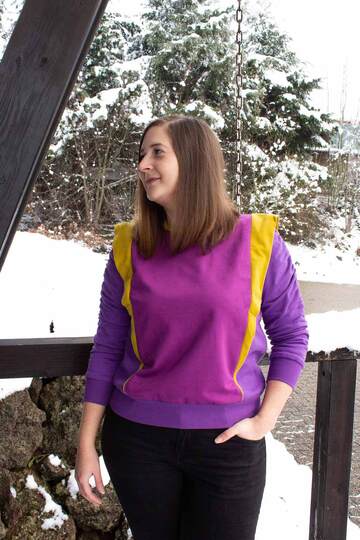 Schnittmuster Pullover mit Rüsche, Volant, uvm. in Damen Gr. 32 - 54
