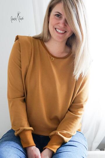 Schnittmuster Pullover mit Rüsche, Volant, uvm. in Damen Gr. 32 - 54