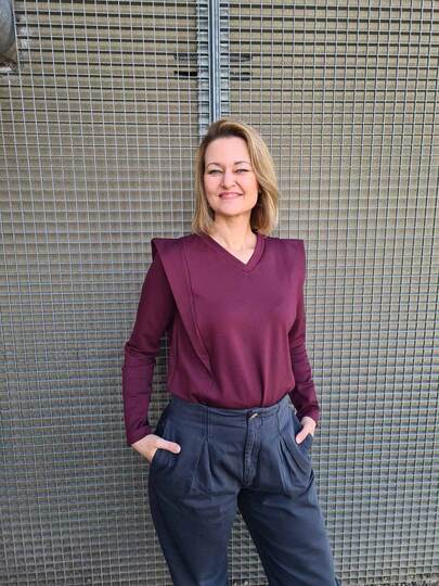 Schnittmuster Pullover mit Rüsche, Volant, uvm. in Damen Gr. 32 - 54