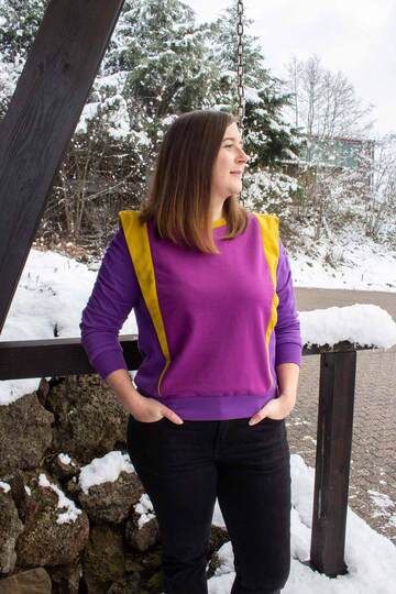 Schnittmuster Pullover mit Rüsche, Volant, uvm. in Damen Gr. 32 - 54