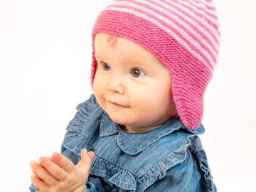 Strickanleitung für Babymütze Mollie in 3 Größen 38-47cm (3-18 Monate)