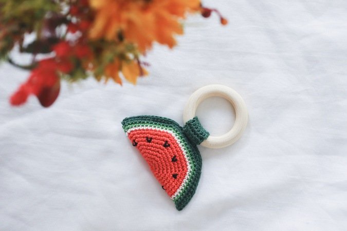 Crochet pattern water melon rattle
