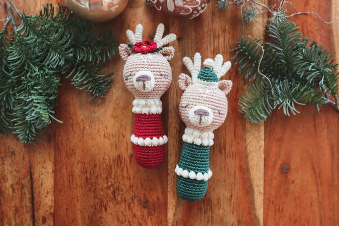 Crochet pattern Christmas Deer Rattle
