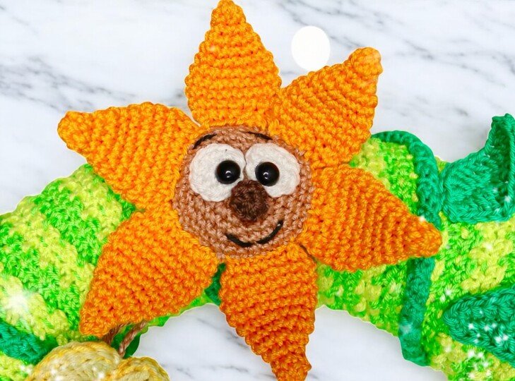 Türkranz lustige Blumenzeit - Häkelanleitung