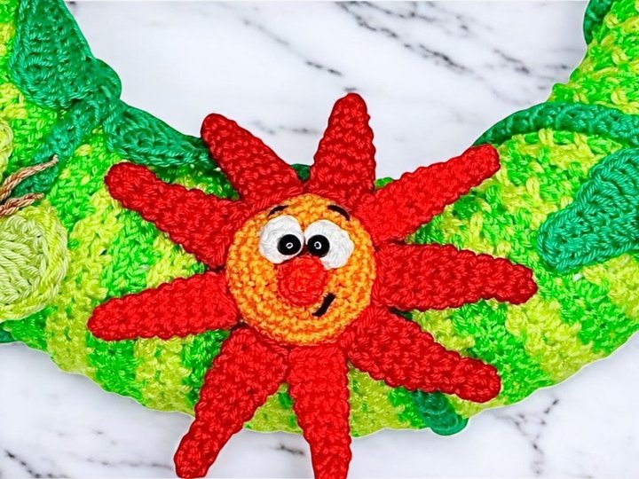 Türkranz lustige Blumenzeit - Häkelanleitung