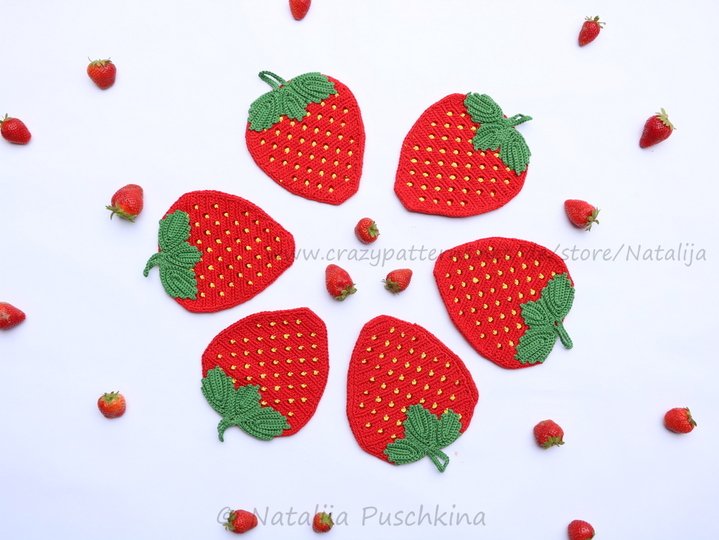 Häkelanleitung für Topflappen 'Erdbeeren'