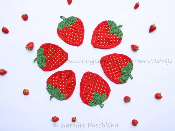 Häkelanleitung für Topflappen 'Erdbeeren'