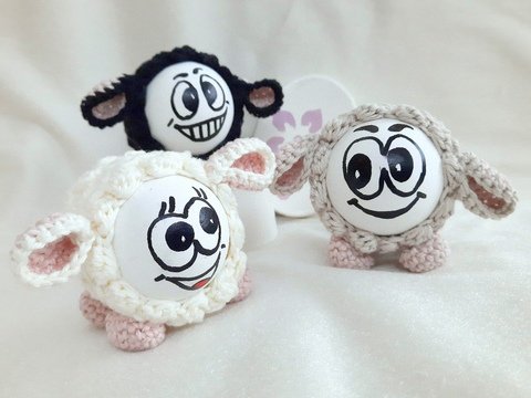 Eierwärmer häkeln - Schäfchen - Häkelanleitung PDF