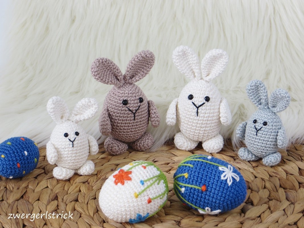 Häkelanleitung - bunte Ostereier oder Eier-Häschen in 2 Größen - Bild 2
