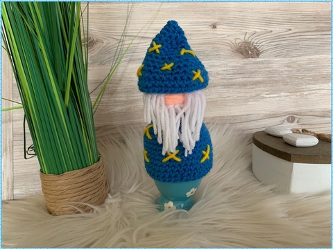 Häkelanleitung Eierwärmer Zauberer