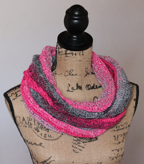 Valentine Hearts loop shawl crochet pattern