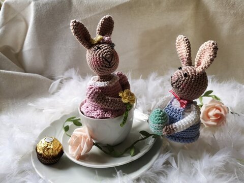 Häkelanleitung Eierwärmer Familie Hase