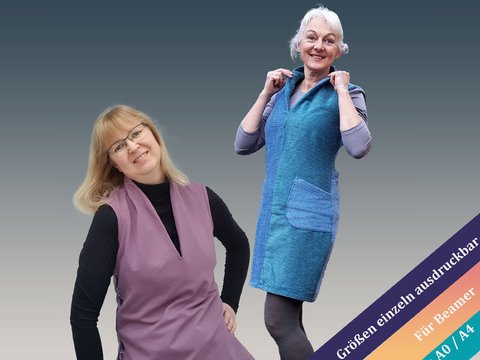 Anleitung Oxalis ärmelloses Kleid mit angeschnittenem Schalkragen von 34 - 46