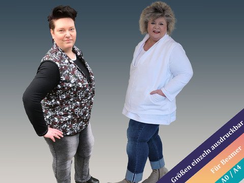 Anleitung Oxalis Curvy ärmelloses Kleid mit angeschnittenem Schalkragen von 46 - 56