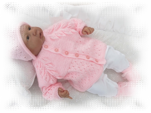Strickanleitung TRAUMSET Gr. 50 3-teilig für Baby und Reborn