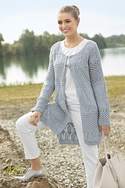 Strickanleitung: Longjacke im Mustermix