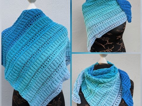 Tuch Frühlingsübergang - asymetrisches Tuch häkeln ohne Spitze