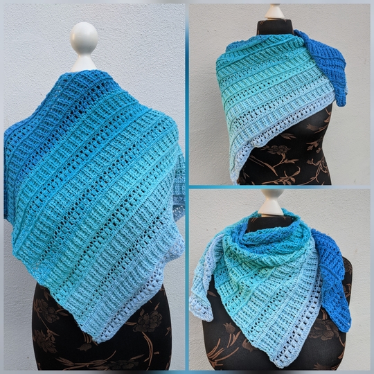 Tuch Frühlingsübergang - asymetrisches Tuch häkeln ohne Spitze