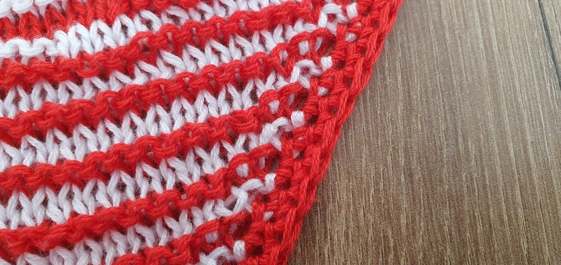 Herz und Blume, Schattenstricken, Illusionsstricken, Motivtuch