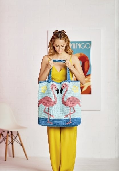 Häkelanleitung: Große Tasche mit Flamingomotiv - Bild 2