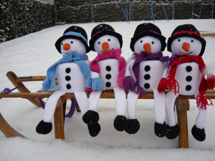 Häkelanleitung Schneemann Klorollenhut