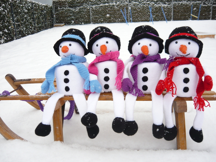 Häkelanleitung Schneemann Klorollenhut