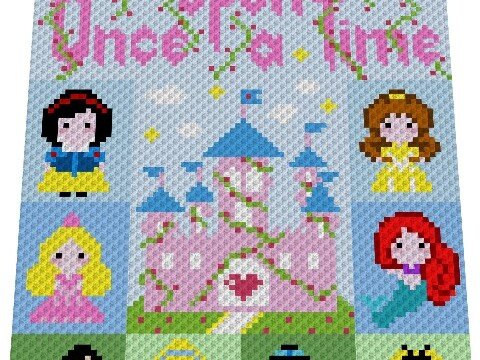 Häkelmuster * Once upon a time - Prinzessinnen * Grafik für C2C Decke