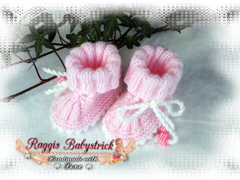 Anleitung f. Mütze u. Schuhe Gr. 50-56 Modell Miriam