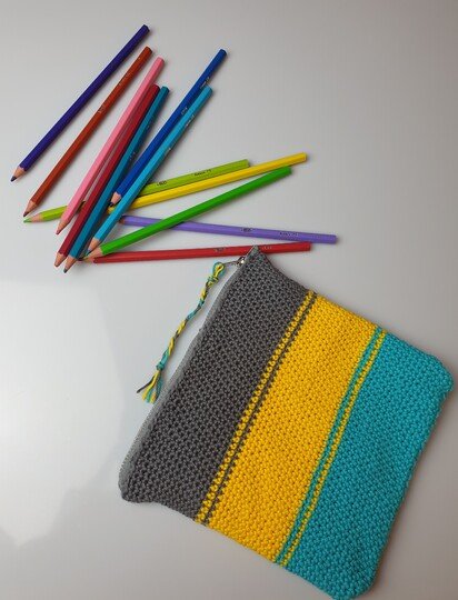 Anleitung H&auml;kel Reisverschluss Tasche / Beutel