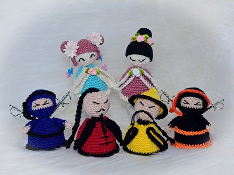 Asien Serie Sparset Geisha Ninja Asiat Samurai