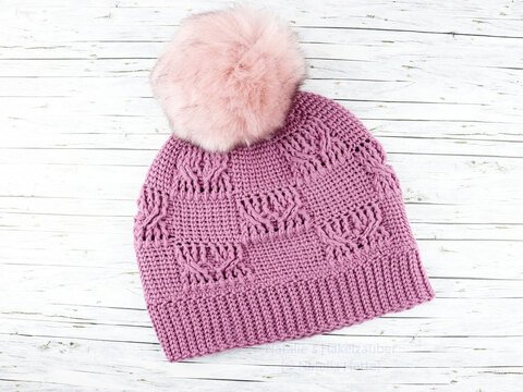 Mütze "Amely" (Zopfmuster, alle Gr.)